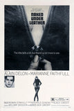 Naked Under Leather Movie Poster featuring vintage motorcycle and bold styling