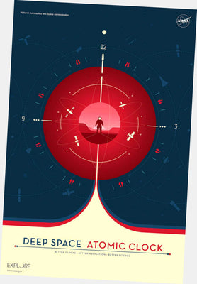 Nasa Atomic Clock poster Red for sale cheap United States USA