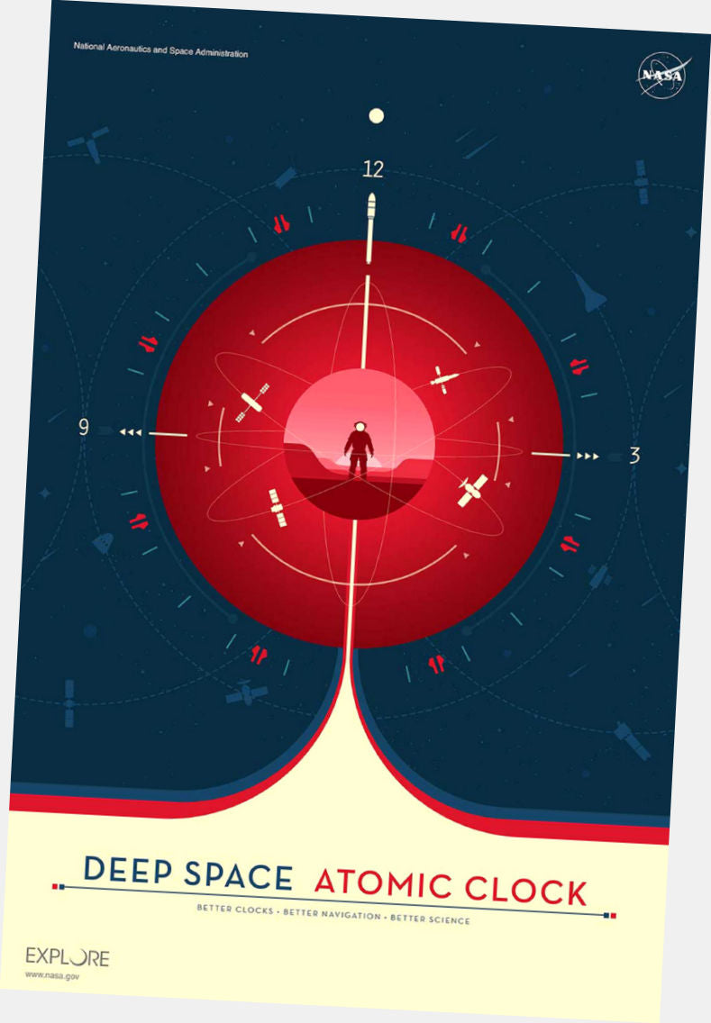 Nasa Atomic Clock Poster Red| The Poster Depot The Poster Depot
