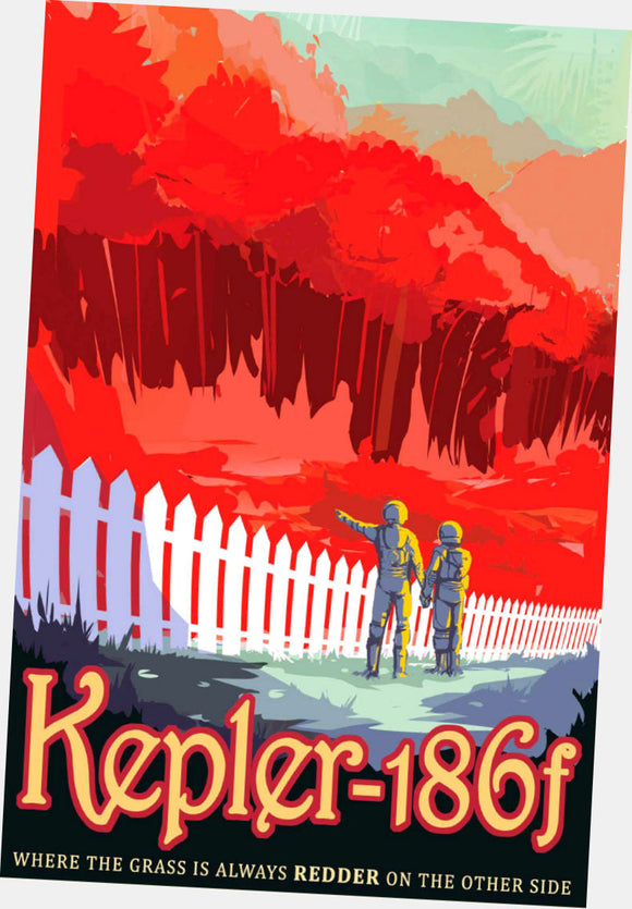 Nasa Travel poster Art poster Kepler 186F for sale cheap United States USA