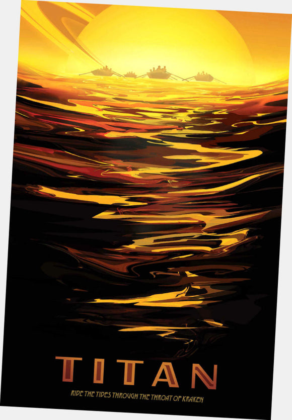 Nasa Travel poster Art poster Titan Ride The Tides for sale cheap United States USA