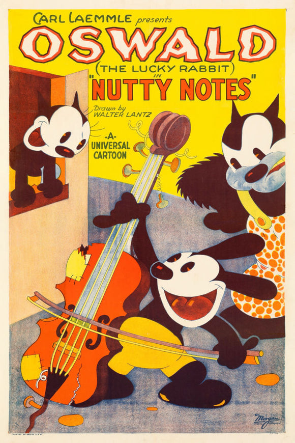 Oswald The Lucky Rabbit Nutty Notes  Movie Poster 11in x 17in