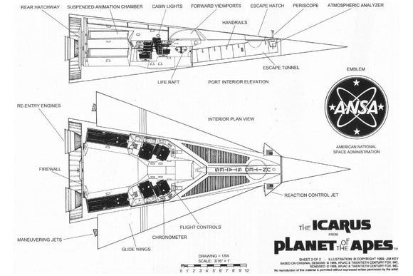 Planet of Apes Icarus Plans Movie Poster On Sale United States