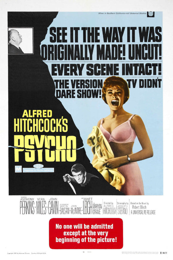 Psycho Movie Poster Anthony Perkins Janet Leigh #3 On Sale United States