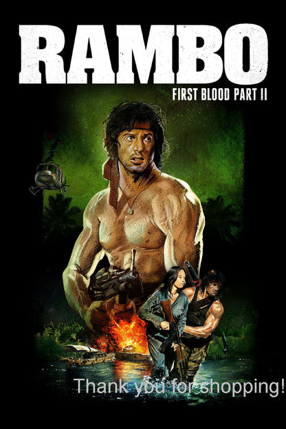 Rambo First Blood Part 2 Movie Poster 11x17 for sale cheap United States USA