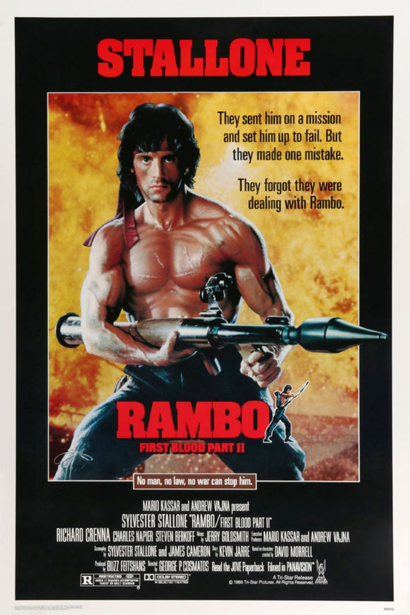 Rambo First Blood Part 2 Movie Poster 24x36 for sale cheap United States USA