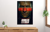 Running Man sci-fi movie poster with neon tones