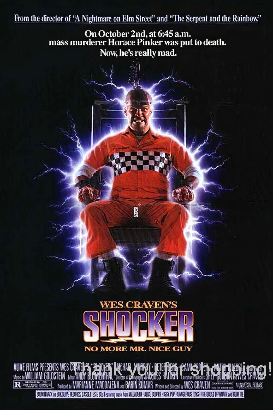 Shocker Movie Poster 27x40 27"x40" #5012401 No More Mr Nice Guy 1989 The Poster Depot