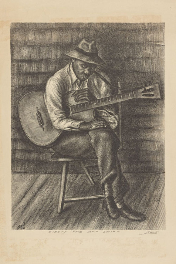 Sleepy Blues Guitarist African American Heritage Poster (24