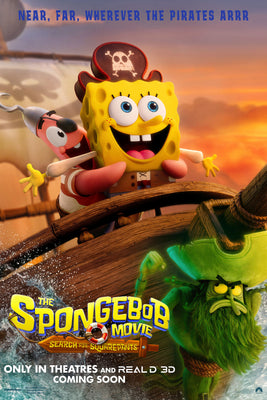 SpongeBob animated movie poster with bubbly tones