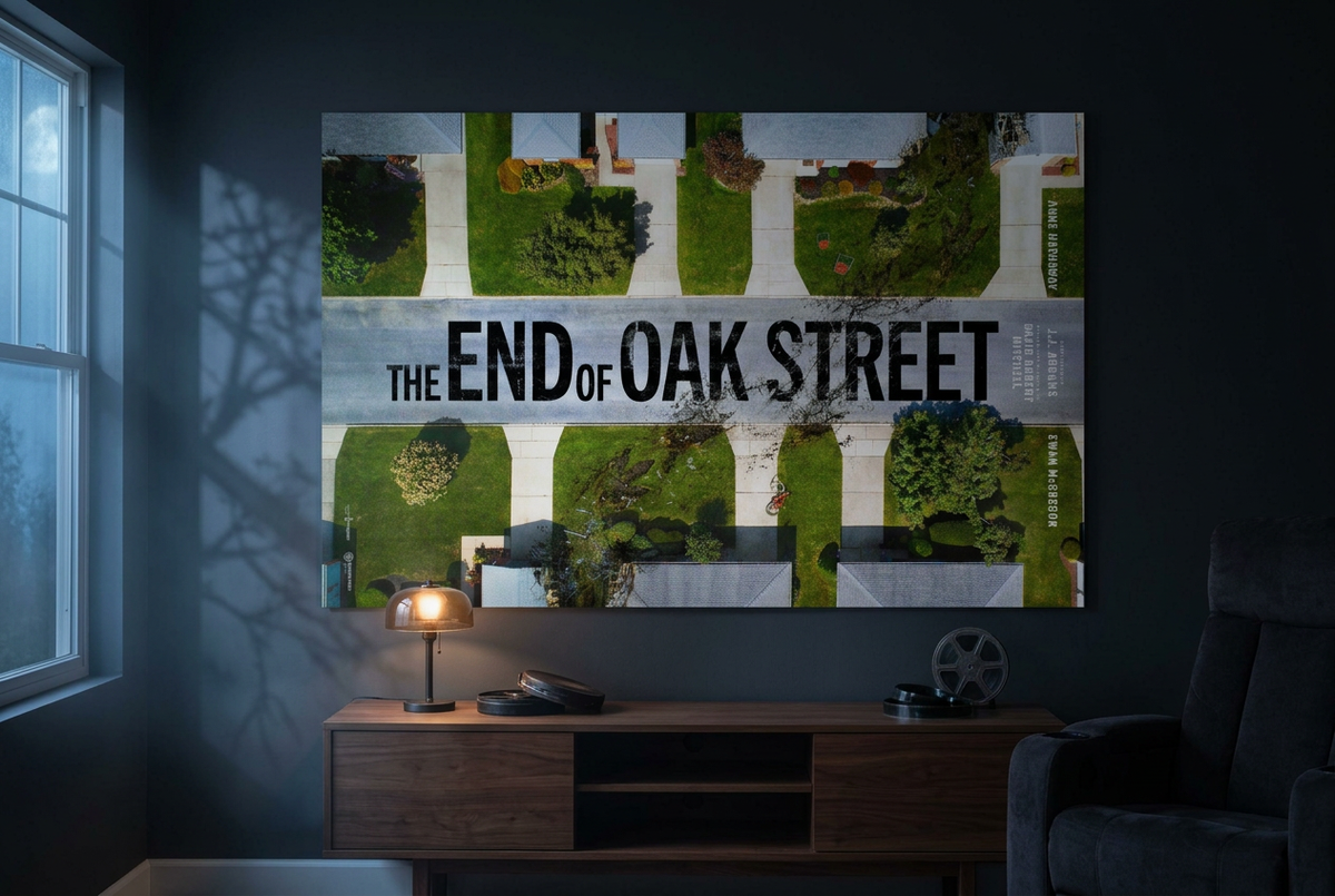 Spooky lifestyle scene for The End of Oak Street poster