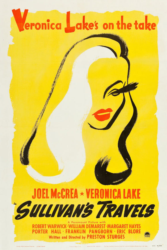 Sullivans Travels Veronica Lake Movie Poster 27x40 on Sale