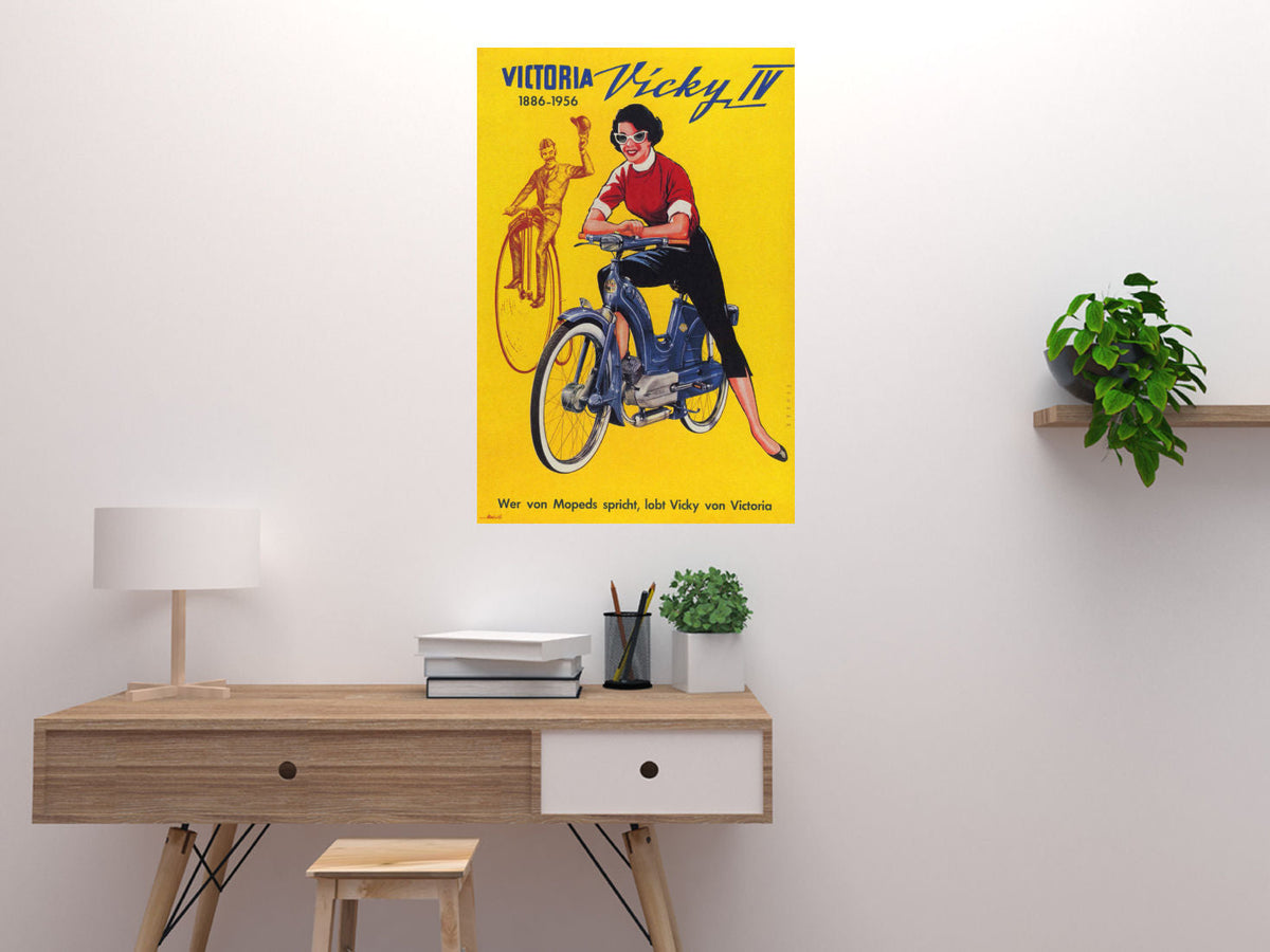 Vicky IV Motorcycle Poster by Carlo Demand 27x40 The Poster Depot