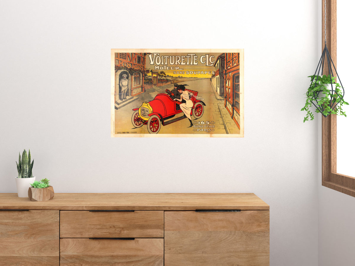 Voiturette French Car Vintage Advertising Art Poster 24x36 24inx36in The Poster Depot
