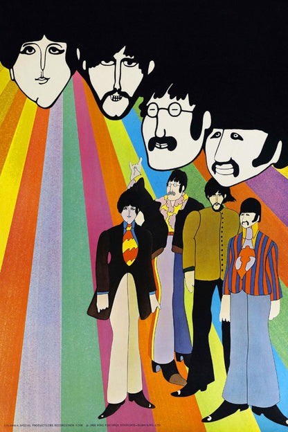 Yellow Submarine Movie Poster featuring surreal visuals and Beatles iconography