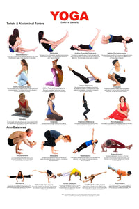 Yoga Poster 16"x24" Twist and Ab Toners