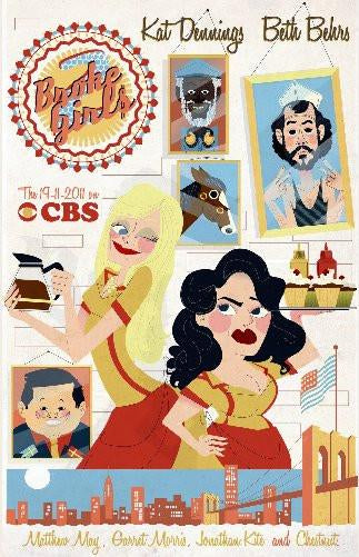 2 Broke Girls poster tin Metal Print Wall Art