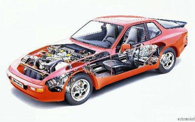 Porsche 944 Cutaway poster tin Metal Print Wall Art