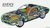 Alfa Romeo Montreal Cutaway poster tin sign Wall Art