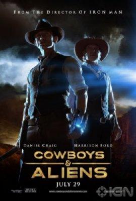 Cowboys And Aliens Mini Metal Movie Poster 8in x 12in