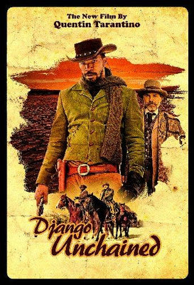 Django Unchained Mini Metal Movie Poster 8in x 12in