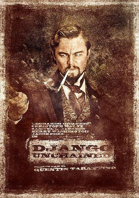 Django Unchained Mini Metal Movie Poster 8in x 12in