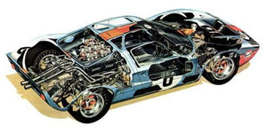 Ford Gt40 Cutaway movie poster Sign 8in x 12in