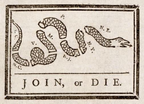 Join Or Die Military Metal Movie Poster 8in x 12in