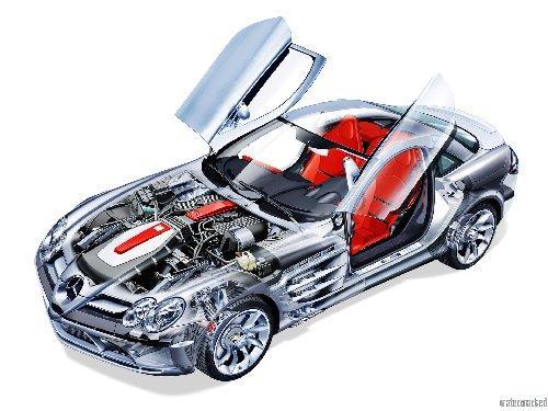 Mercedes Benz Slr Mclaren Cutaway Photo Sign 8in x 12in