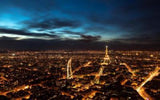 Paris At Night Skyline poster tin sign Wall Art