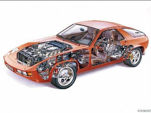 Porsche 928 Cutaway Mini Poster 11X17