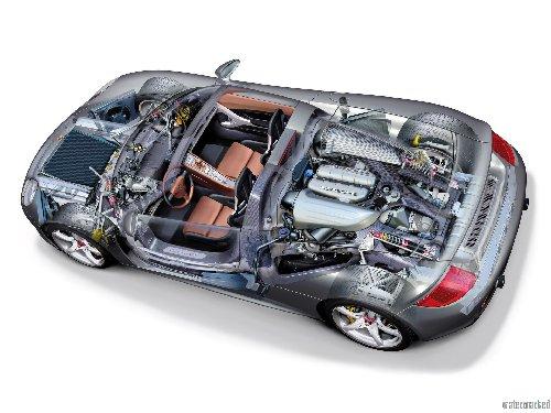 Porsche Carrera Gt Cutaway Metal Print 8in x 12in