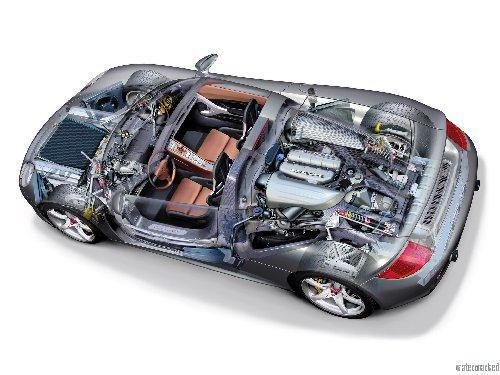 Porsche Carrera Gt Cutaway Photo Sign 8in x 12in