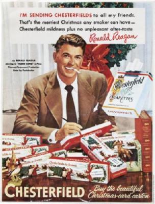 Ronald Reagan Chesterfield Christmas Ad Metal Print 8in x 12in