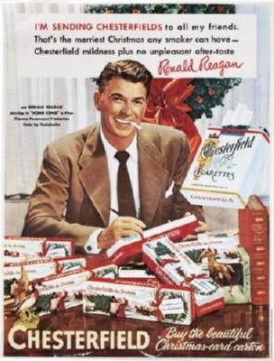 Ronald Reagan Chesterfield Christmas Ad poster tin sign Wall Art