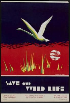 Save Our Wild Life 1930 poster tin Metal Print Wall Art