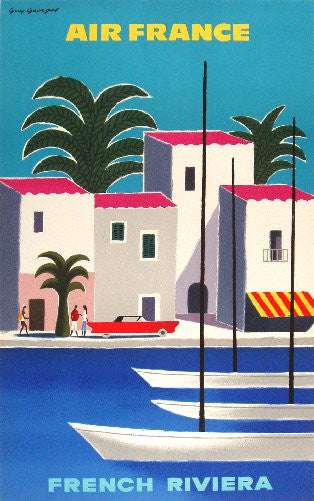 Travel Agency Art French Riviera Air France 11inx17in Mini Art Poster The Poster Depot