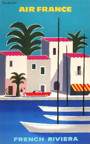Travel Agency Art French Riviera Air France 11inx17in Mini Art Poster