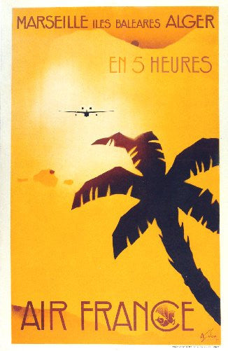 Travel Agency Art Marseille Air France 11inx17in Mini Art Poster