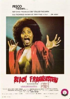 Black Frankenstein Mini Metal Movie Poster 8in x 12in