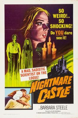 Nightmare Castle movie poster Sign 8in x 12in