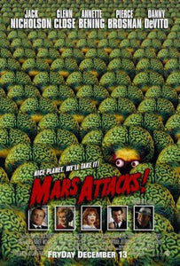 Mars Attacks movie poster Sign 8in x 12in