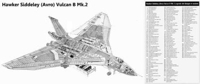 Hawker Siddeley Vulcan Airplane Cutaway poster for sale cheap United States USA
