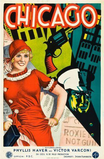 Chicago Poster Swedish, Art Deco 16inx24in 