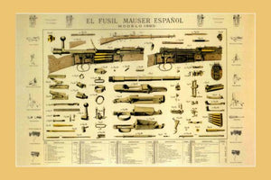 Mauser Espaniol 1893 Shotgun Firearm Art Poster 24inx36in Poster