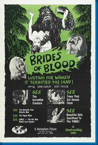 Brides Of Blood movie poster Sign 8in x 12in