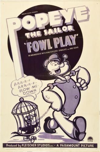 Popeye Foul Play poster 24in x 36in for sale cheap United States USA