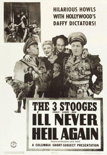 Three Stoogesill Never Heil Again poster 16inx24in Poster