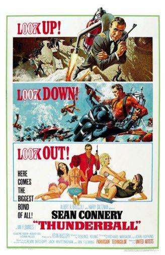 Thunderball movie poster Sign 8in x 12in