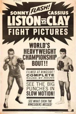 Cassius Clay Sonny Liston Fight poster for sale cheap United States USA